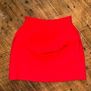 J Crew bright red gathered waist artsy colorful size 0 skirt